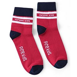 Pine Kids Knitted Silvadur Antimicrobial Ankle Length Text Design Socks Pack of 3 ( Color May Vary  )