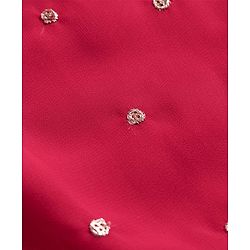 Pine Kids Woven Sleeveless Sequined & Embroidered Choli Lehenga Set with Dupatta - Red