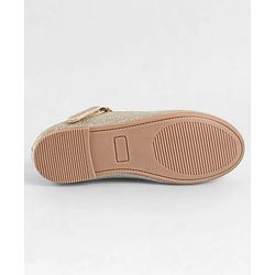 Pine Kids Ballerinas With Velcro Closure & Bow Applique - Gold