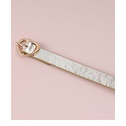 Pine Kids Free Size Belt with Heart Buckle & Design - Golden