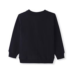 Pine Kids Cotton Knit Full Sleeves Sweatshirt With Cut & Sew Design & Game Print - Blue