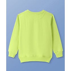 Pine Kids Cotton Full Sleeves Sweatshirt Text Print - Lime Green
