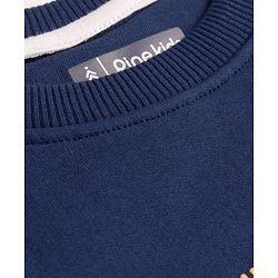 Pine Kids Cotton Knit Full Sleeves Sweatshirt with Text Print - Blue