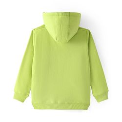 Pine Kids Knit Full Sleeves Hooded Solid Colour Sweatshirt with Kangaloo Pockets- Light Green
