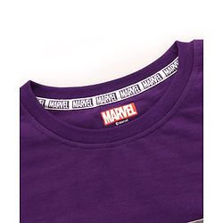 Pine Kids Marvel Terry Knit Half Sleeves Oversized Light Weight T-Shirt With Wakanda Forever Graphics - Purple