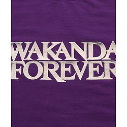 Pine Kids Marvel Terry Knit Half Sleeves Oversized Light Weight T-Shirt With Wakanda Forever Graphics - Purple