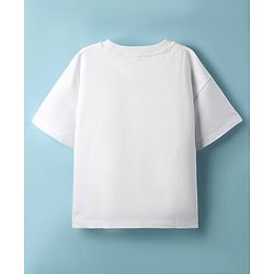 Pine Kids Marvel Terry Knit Half Sleeves Oversized Light Weight T-Shirt With Marvel Graphics - White