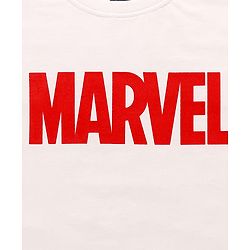 Pine Kids Marvel Terry Knit Half Sleeves Oversized Light Weight T-Shirt With Marvel Graphics - White