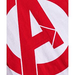 Pine Kids Marvel Terry Knit Half Sleeves Cut & Sew Designed Light Weight T-Shirt with Front & Back Avengers Graphic - Red & White