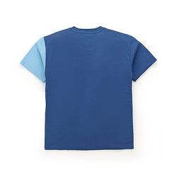 Pine Kids Marvel Terry Knit Half Sleeves Oversized Light Weight T-Shirt With Spiderman Graphics - Blue