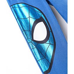 Pine Kids Marvel Terry Knit Full Length Lounge Pant with Spider Graphic & Blue Foil Print Detailing - Blue