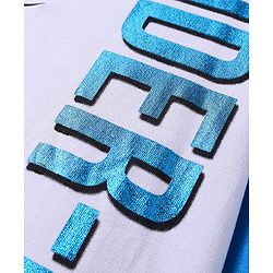 Pine Kids Marvel Terry Knit Full Doctor Sleeves Hooded T-Shirt with Spider Man Graphic & HD Foil Print Detailing - White & Blue
