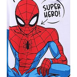 Pine Kids Marvel Terry Knit Full Doctor Sleeves Hooded T-Shirt with Spider Man Graphic & HD Foil Print Detailing - White & Blue
