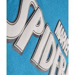 Pine Kids Marvel Terry Knit Half Sleeves Oversized Light Weight T-Shirt With Spiderman Graphics - Blue