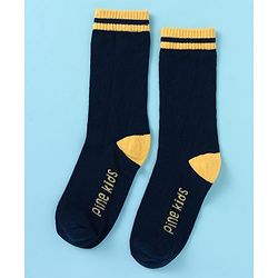 Pine Kids Cotton Knit Ankle Length Color Block Socks Pack Of 3 (Color May Vary)