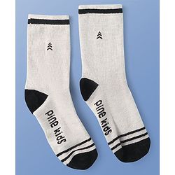 Pine Kids Knit Ankle Length Socks with Brand Name Design Pack of 3 (Color May Vary)