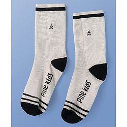 Pine Kids Knit Ankle Length Socks with Brand Name Design Pack of 3 (Color May Vary)
