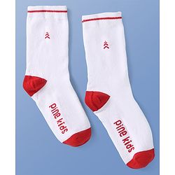 Pine Kids Knit Ankle Length Socks with Brand Name Design Pack of 3 (Color May Vary)