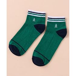 Pine Kids Cotton Knit Ankle Length Color Block Socks Pack Of 3 (Color May Vary)