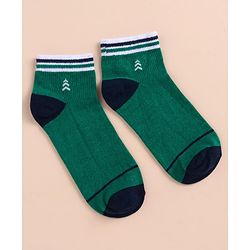 Pine Kids Cotton Knit Ankle Length Color Block Socks Pack Of 3 (Color May Vary)