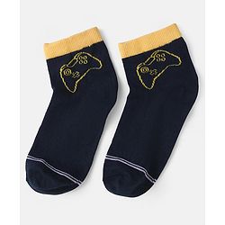 Pine Kids Knit Ankle Length Socks with Text Design Pack of 3 (Color May Vary)
