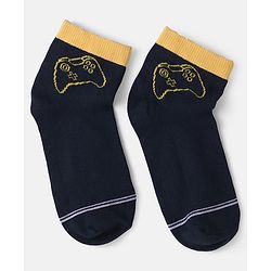 Pine Kids Knit Ankle Length Socks with Text Design Pack of 3 (Color May Vary)