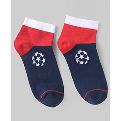 Pine Kids Knit Ankle Length Socks with Stars Design & Color Block Pack of 3 (Color May Vary)