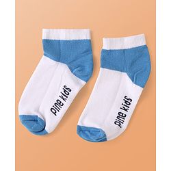 Pine Kids Knit Ankle Length Cut & Sew Color Block Socks with Brand Name Design Pack of 5 (Color May Vary)