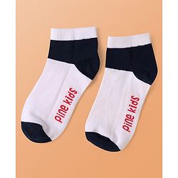Pine Kids Knit Ankle Length Cut & Sew Color Block Socks with Brand Name Design Pack of 5 (Color May Vary)
