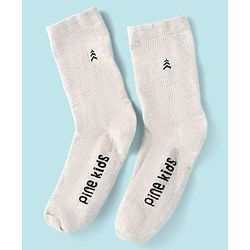 Pine Kids Knit Ankle Length Socks with Brand Name Design Pack of 3 (Color May Vary)