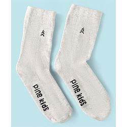 Pine Kids Knit Ankle Length Socks with Brand Name Design Pack of 3 (Color May Vary)