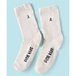 Pine Kids Knit Ankle Length Socks with Brand Name Design Pack of 3 (Color May Vary)
