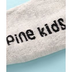 Pine Kids Knit Ankle Length Socks with Brand Name Design Pack of 3 (Color May Vary)