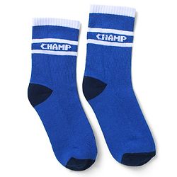 Pine Kids Cotton Knit Socks with Text Print Pack of 3 - Blue Red & Black