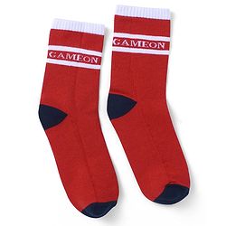 Pine Kids Cotton Knit Socks with Text Print Pack of 3 - Blue Red & Black