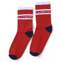 Pine Kids Cotton Knit Socks with Text Print Pack of 3 - Blue Red & Black