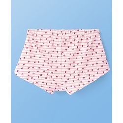 Pine Kids Cotton Lycra Knit Panties with Floral Print  & Bow Applique Pack of 3 (Colour May Vary )