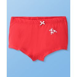 Pine Kids Cotton Lycra Knit Panties with Floral Print  & Bow Applique Pack of 3 (Colour May Vary )