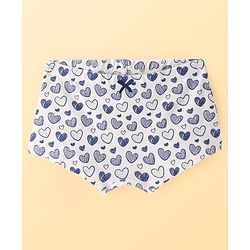 Pine Kids Cotton Lycra Knit Hipster Panties with Hearts Print & Bow Applique Pack of 3 (Colour May Vary)