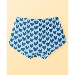 Pine Kids Cotton Lycra Knit Hipster Panties with Hearts Print & Bow Applique Pack of 3 (Colour May Vary)