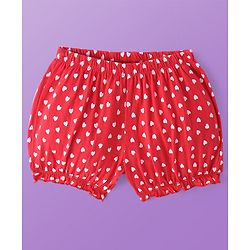 Pine Kids Cotton Lycra Knit Bloomer with Heart & Floral Print Pack of 3 - ( Color May Vary )