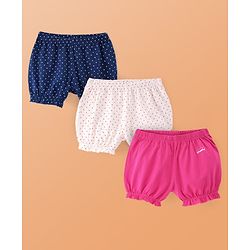 Pine Kids Cotton Lycra Knit Stars Printed Bloomers Pack of 3 (Colour May Vary)