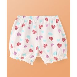 Pine Kids Cotton Lycra Knit Bloomers With Hearts Print Pack Of 3 (Colour May Vary)