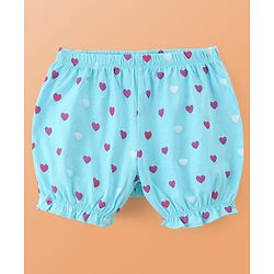 Pine Kids Cotton Lycra Knit Bloomers With Hearts Print Pack Of 3 (Colour May Vary)