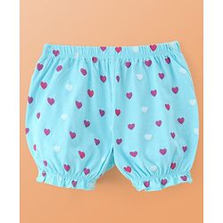 Pine Kids Cotton Lycra Knit Bloomers With Hearts Print Pack Of 3 (Colour May Vary)