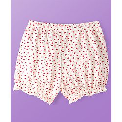 Pine Kids Cotton Lycra Knit Bloomer with Heart & Floral Print Pack of 3 - ( Color May Vary )