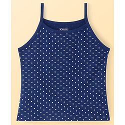 Pine Kids Cotton Lycra Sleeveless Solid Slips With Stripes & Polka Dot Print Pack of 3 (Color May Vary)