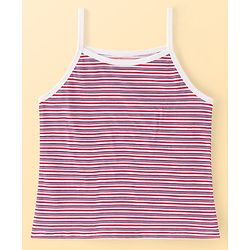 Pine Kids Cotton Lycra Sleeveless Solid Slips With Stripes & Polka Dot Print Pack of 3 (Color May Vary)
