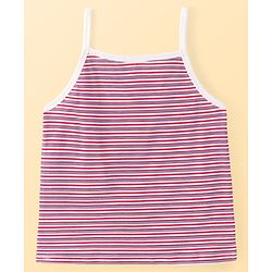 Pine Kids Cotton Lycra Sleeveless Solid Slips With Stripes & Polka Dot Print Pack of 3 (Color May Vary)