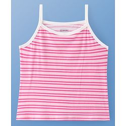 Pine Kids Cotton Lycra Sleeveless Solid Slips With Stripes & Polka Dot Print Pack of 3 (Color May Vary)